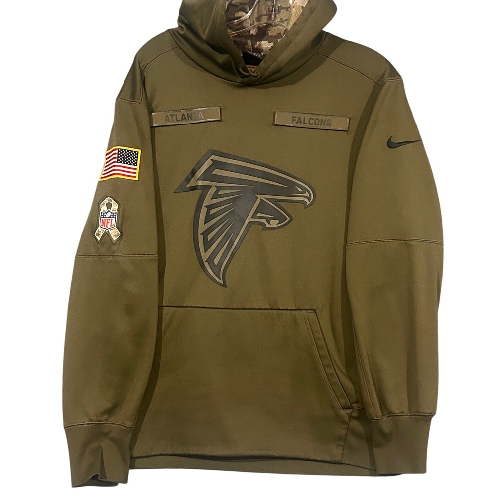 Nike Atlanta Falcons Salute to Service Hoodie Mens Medium Olive Green 944227-395